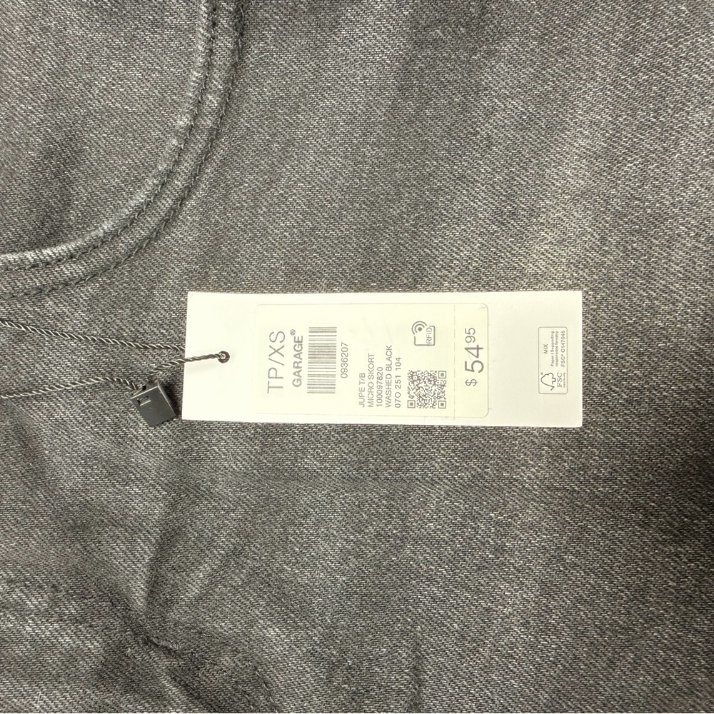 Garage Black Denim Micro Skort - Washed Black - Picture 6 of 6